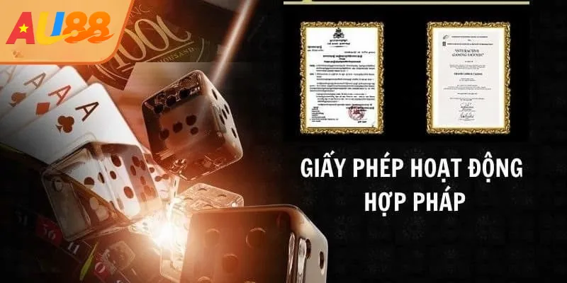 Giấy phép hoạt động của AU88 giúp người chơi yên tâm hơn